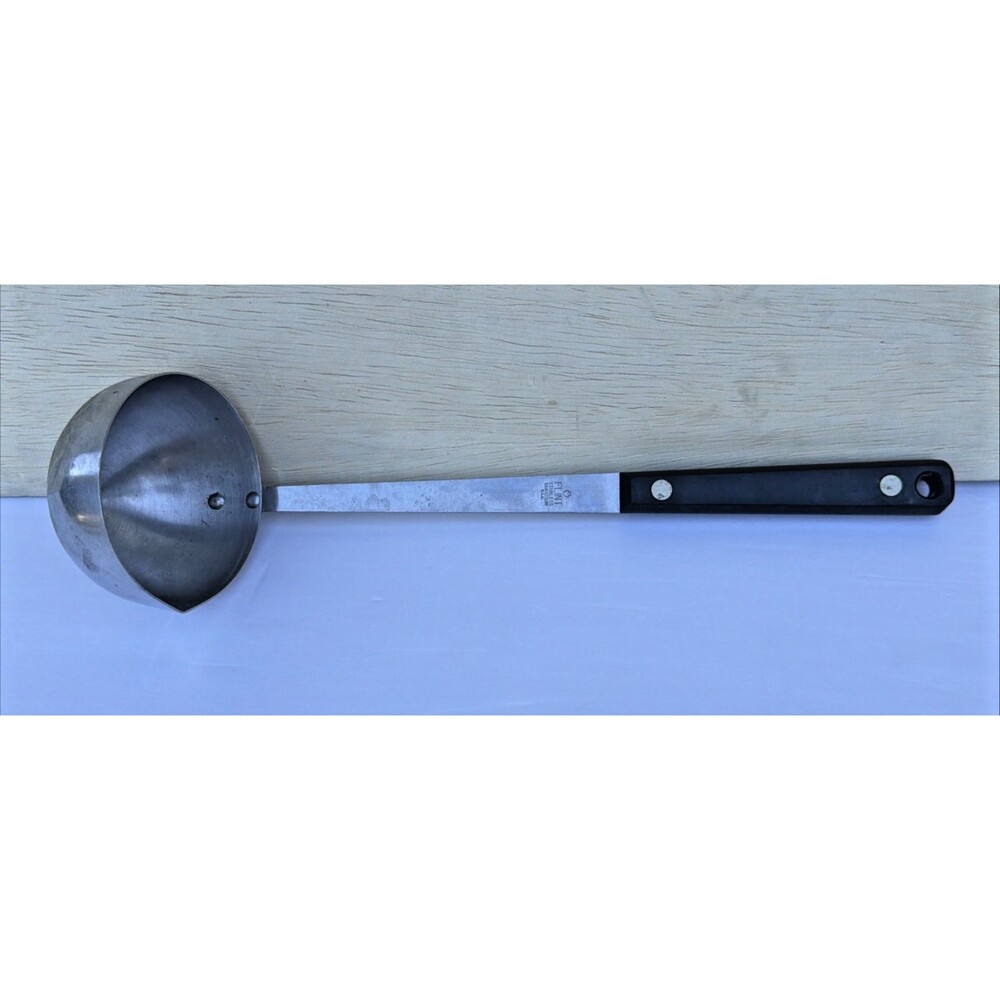 Flint Arrowhead Stainless Steel Ladle vanadium Black Riveted Handle Made in USA